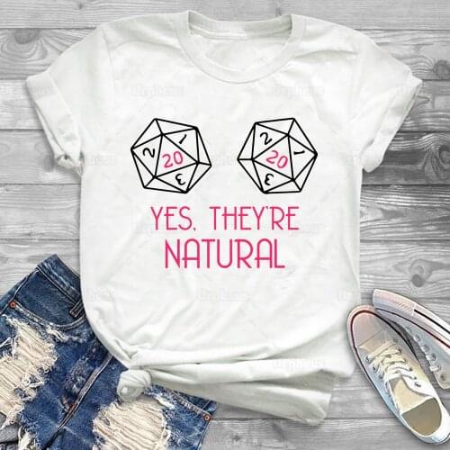 Yes They're Natural T Shirt Dragons Inspired D D Board Games Graphic Cotton Tees