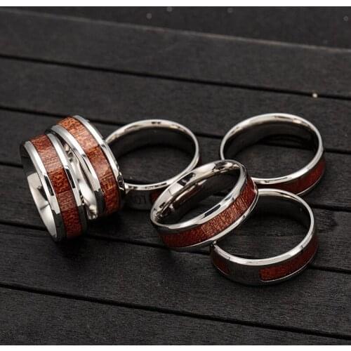 Tree Timber Pattern Stainlee Steel Ring Fraternal Order Cross Skeleton Design Engraved Silver Color Band For Men Finger Jewelry