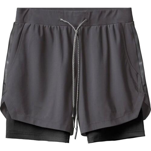 Mens Fitness Basketball Shorts, Double Layer Lightweight Running Leggings with Pockets for Youth Boys Men 5 Colors Size M-3XL