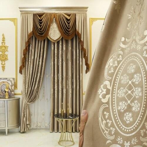 European luxury living room gilded flannel curtain French simple European bedroom shade curtain 2021 NEW tulle curtains