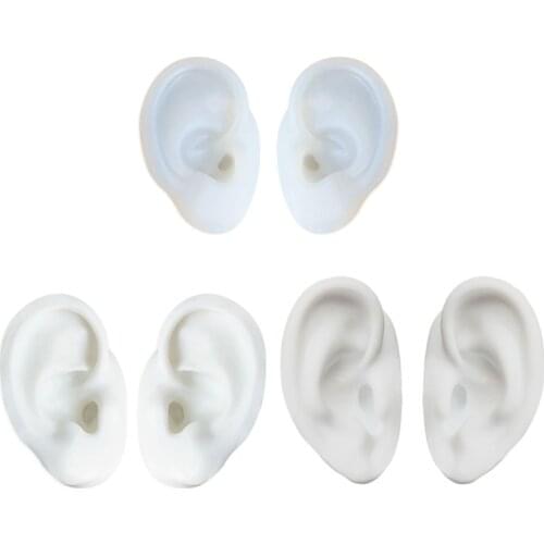 1 Pair Handmade Human Ear Model Resin Casting Mold Silicone Flexible Earmold Ear Displays Mould for Acupuncture Jewelry