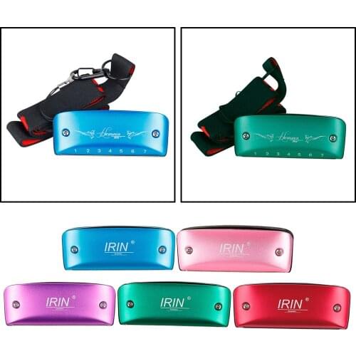 7 Holes Harmonica 14 tone C Key Mouth Oragan w/ Neck Gift for Kids Beginners Friends Engraved Pattern Beautiful and Durable