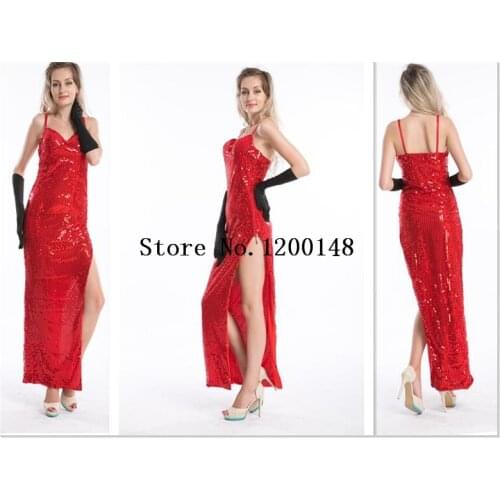 Jessica Rabbit Costume black gloves Holloween red Womens Sexy Bunny Costume Rabbit Girl Costume S-2XL nightclub cute rabbit