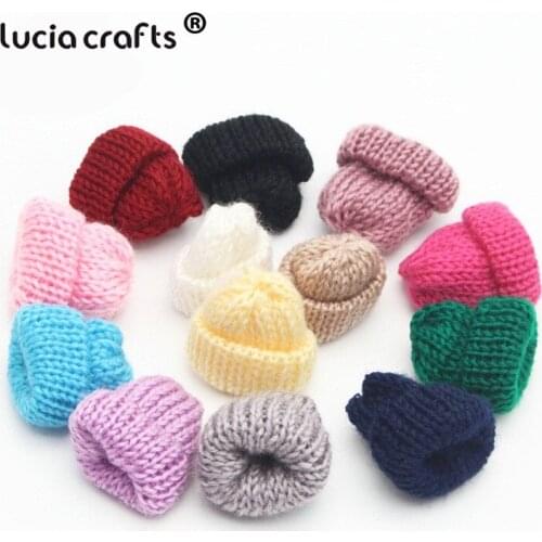 Lucia crafts 10pcs/lot 3.5cm Random Mixed Christmas Tree Cap Decoration DIY Garment Head Rope Material Accessories B1109