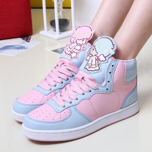 Anime Harajuku Cute Lolita Shoes Womens High Top Shoes Casual Vulcanized Shoes Sneakers Sports Shoes