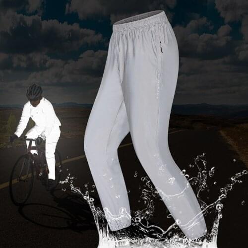 Wosawe Men Reflective Workout Pants Outdoor Night Sports Active Pants for Cycling Running Walking Jogging
