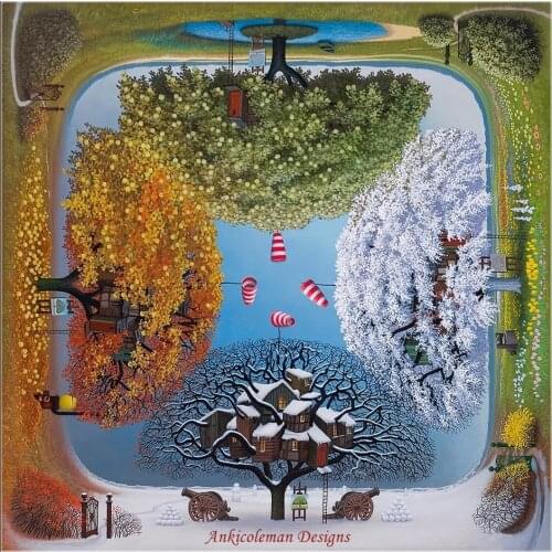 Embroidery Counted Cross Stitch Kits Needlework - Crafts 14 ct DMC color DIY Arts Handmade Decor - Four Seasons II