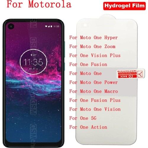 New 9D Hydrogel Film For Motorola One Power Hyper Zoom Macro One Vision Fusion Plus Screen Protector For Moto One 5G One Action