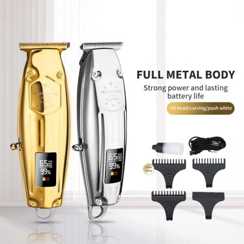 New Hair Clipper Full Metal Body Rechargeable Electric Hair Clipper High-Power Professional Oil Clippers For Hair Salons