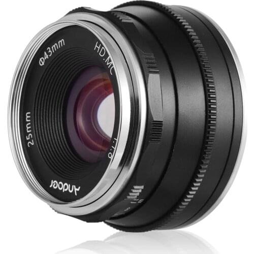 Andoer 25mm F1.8 Manual Focus Lens Large Aperture For Olympus EPM2/E-PL7/ E-PL8/E-P5/E-P6Mount Mirrorless Cameras