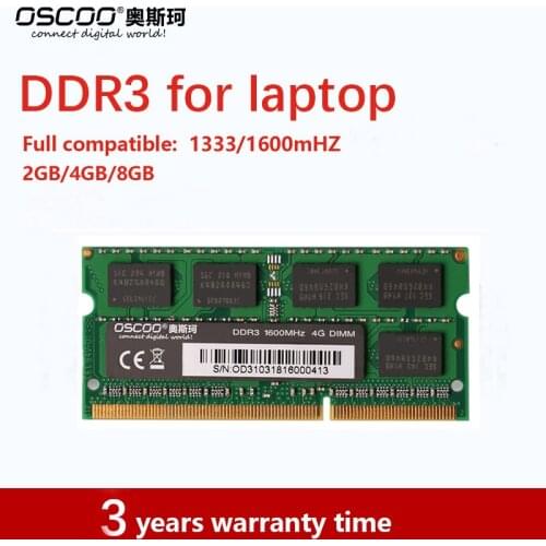 OSCOO DDR 3 RAM FOR LAPTOP 4GB 8GB DRAM 1600mHZ