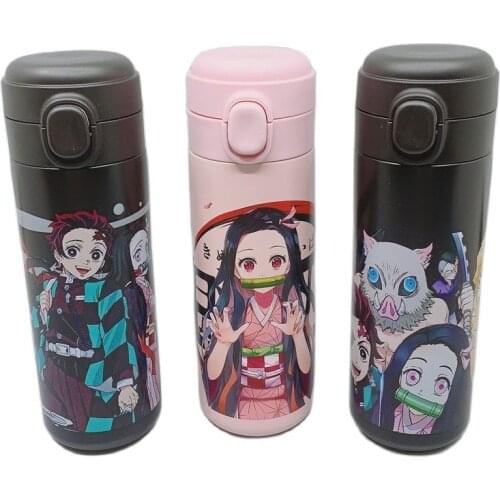 Customization Gift Japanese Anime Vacuum Cup Demon Slayer Kimetsu Printing Vacuum Flask Kawaii Loli Cartoon Water Bottle for Kid