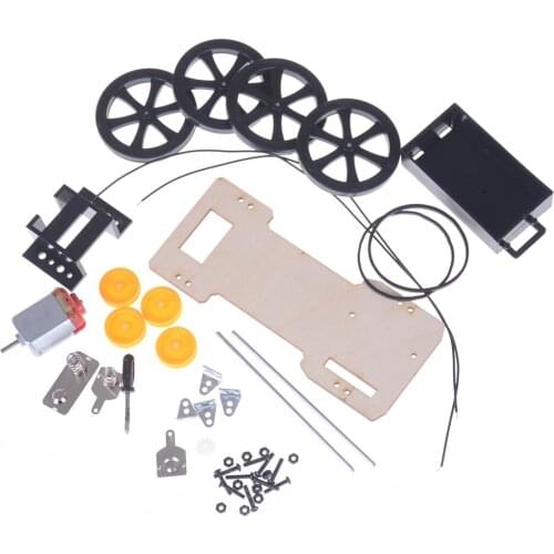 Self assembly DIY Mini Battery Powered Car Model Kit Children Kids Educational Toy Gift Newest High Quality