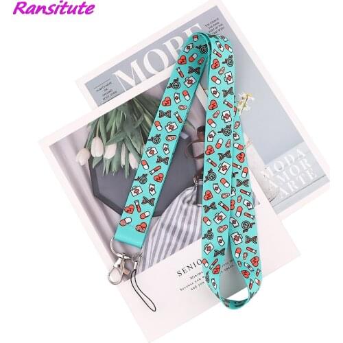 Ransitute R2165 Medical Doctor Nurse Lanyard Badge ID Lanyards Phone Rope Key Lanyard Neck Straps Hospital Supply Accessories