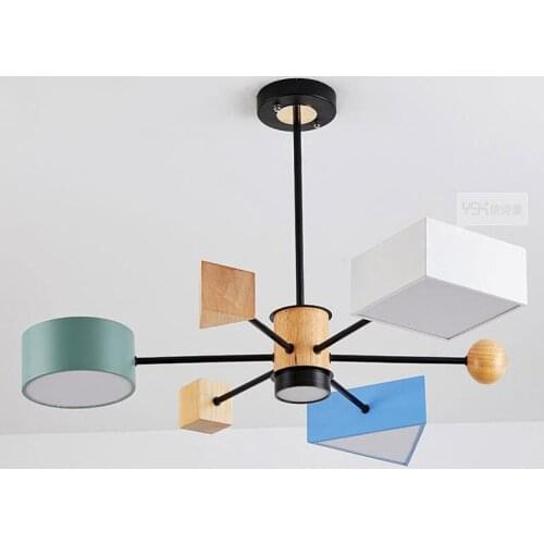 Simple Personality Nordic Chandelier, Dining Room, Study Room, LED Macaron Lamps, Childrens Room Clothing Store Chandelier