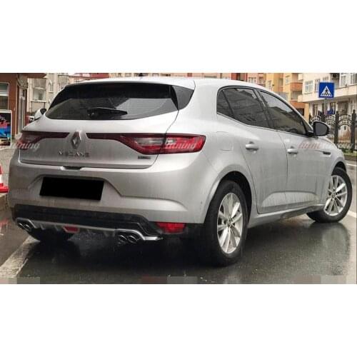 Renault Megane 4 Hatchback Universal Black&Grey 4 Fake Exhaust Rear Bumper Diffuser ABS Plastic Car Styling Auto Accessory