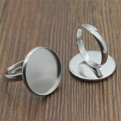 10pcs 8~20mm Inner Size Ring Settings Stainless Steel Material Simple Adjustable Ring Setting Base For Jewelry Making