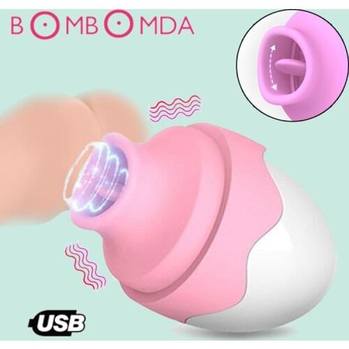 Tongue Vibrator Nipple Sucker Sex Toys for Adults Women Oral Sucking Vagina Clitoris Stimulator Masturbator Mini Breast Massager