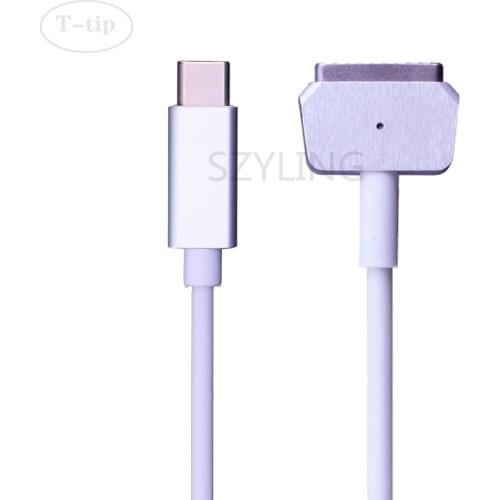 Replacement USB-C Type-C to Magnetic 2 T-Tip Charger Cable for 45W60W85W Mac Book Air 11 13 inch