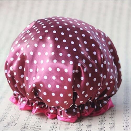 1 PC Bathroom Shower Caps Waterproof Kitchen Hat Dust-proof Smoke-proof Hood Set Shower Cap Thick Double Waterproof Bathing Cap