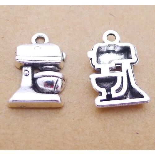 10 pieces/lot 11*17mm Antique silver color Metal Retro style Coffee maker Charm pendant bracelet key chain DIY jewelry accessory