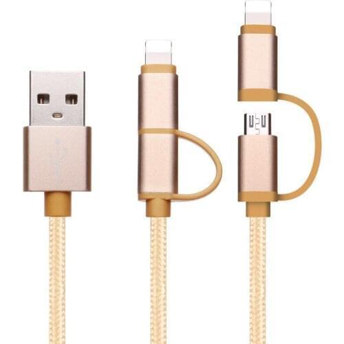 2 in 1 Micro USB Cable Fast Data Sync Charger Cable for Samsung Xiaomi Huawei for iphone Charging data cable 100pcs