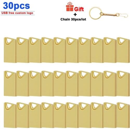 30pcs/lot Metal USB Flash Drive 2.0 4GB 8GB Pendrive Memory stick Memory Stick Pen Drive 16GB 32GB Custom LOGO Flashdrive Gifts