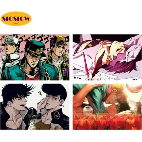 5D Diamond Beads Embroidery Kits JoJo S Bizarre Adventure 3d Diamond Painting Japanese Cross Stitch House Decor Bedroom ACG Gift