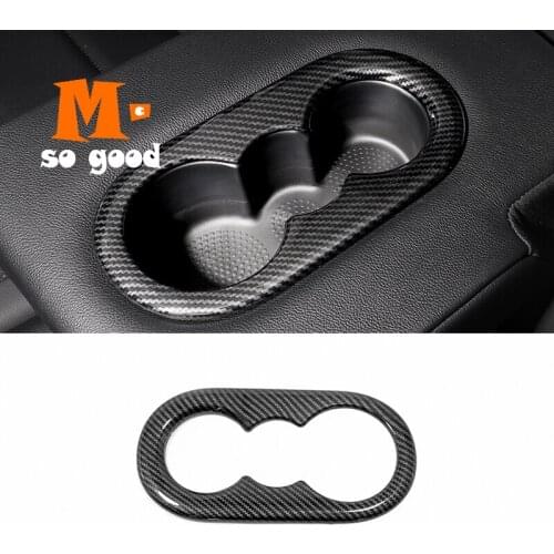 2019 2020 Accessories Car Back Rear Water Cup Holder Frame Cover Trim Sticker Styling Matte/ Carbon Fibre for Volkswagen Touareg