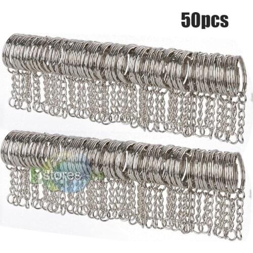 10-50Pcs Silver Plated Metal Blank Keyring Keychain Split Ring Keyfob Key Holder Rings Women Men DIY Key Chains Accessories Lots