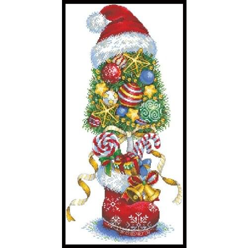 Decorate Christmas Stamped Cross Stitch Patterns Kits Embroidery Needlework Set Printed Canvas 11CT 14CT DIY Home Decor Painting