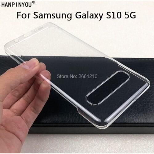 For Samsung Galaxy S10 5G 6.7" Hard PC Camera Protect Case Ultra Thin Clear Hard Plastic DIY Full Cover Protective Skin