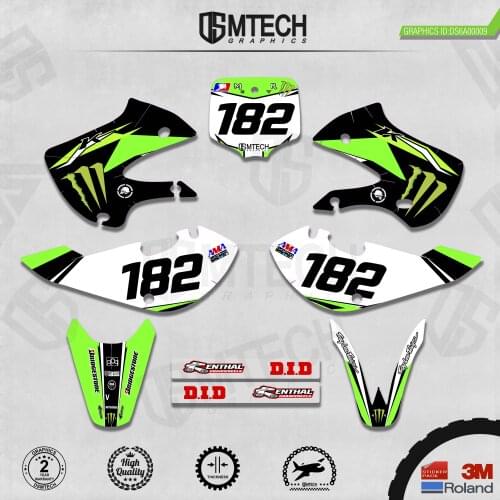 DSMTECH Customized Team Graphics Backgrounds Decals 3M Custom Stickers For KAWASAKI 2000-2020 KX65 009