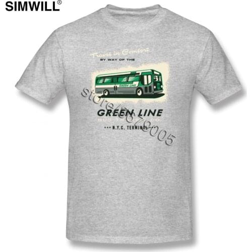 Green Line Bus T Shirt Cool Printing Regular Fit Tshirt Men Short Sleeve O-neck Tees Shirt 100% Cotton Clothes Boyfriends Gift