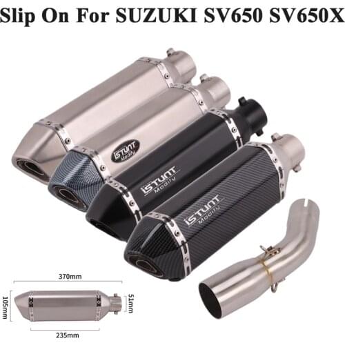 Slip On For SUZUKI SV 650 SV650 SV650X 2016 - 2019 Motorcycle Exhaust Escape Silencer Modify Middle Link Pipe Muffler DB Killer