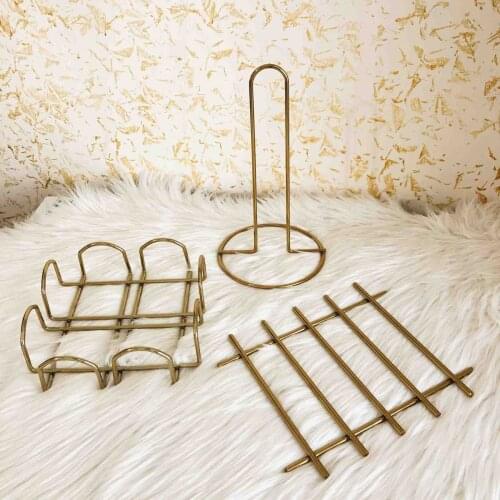 Quality Fireproof Stainless Base Protection Table Trivet Metal Towel Holder Napkin Holder 3 Pieces Kitchen Accessories