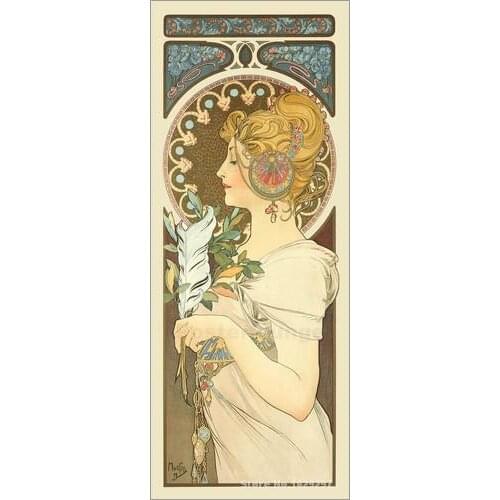 Die Feder Alphonse Mucha painting for bedroom decoration High quality
