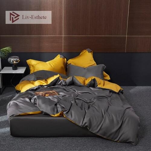 Liv-Esthete Men 100% Silk Bedding Set Luxury Healthy Beauty Duvet Cover Fitted Sheet Pillowcace Queen King Bed Set Free Shipping