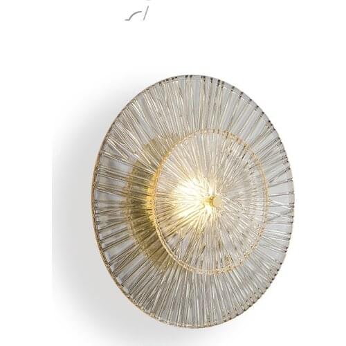 Nordic Round Glass LED Aisle Stairs Wall Lights Surface Mount Bedroom Living Room Sconce Corridor Luminaire Home NJ70804