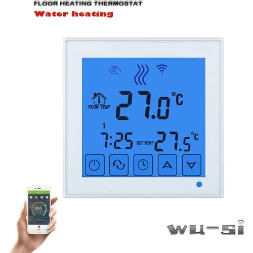 Indoor touch large screen water heating WIFI thermostat with water heating / radiator valve, 220VAC 50 / 60HZ