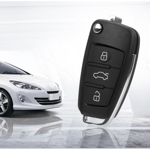 LEEPEE 3 Button Key Fob Case Folding Remote Flip Case Auto Replacement No Blade Car Key Shell For Audi A2 A3 A4 A6 A6L A8 Q7 TT