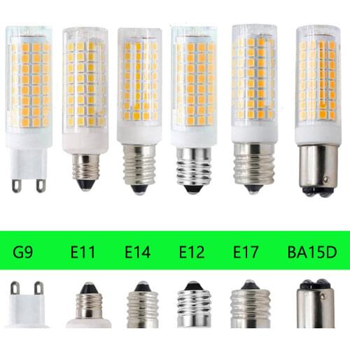 Mini 102 LEDs Corn Bulbs BA15D E11 E12 E14 E17 G4 G9 LEDs Lights 9W Replace 80W Halogen Lamps AC 220V 110V for Home House White
