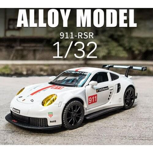 New 1:32 Porsche 911 RSR Alloy Model Car Die Cast Toys Le Mans 24 Hours Supercar Collectibles Kids Gifts Free Shipping