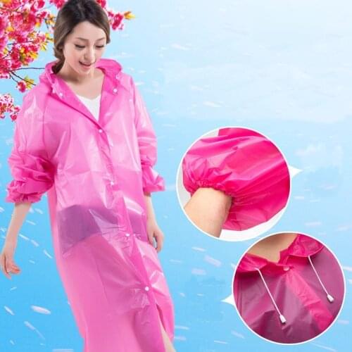 Fashion EVA Women Man Transparent Raincoat Suit Outdoor Hiking Travel Waterproof Hooded Rain Coat Poncho Clear Rainwear RC200005