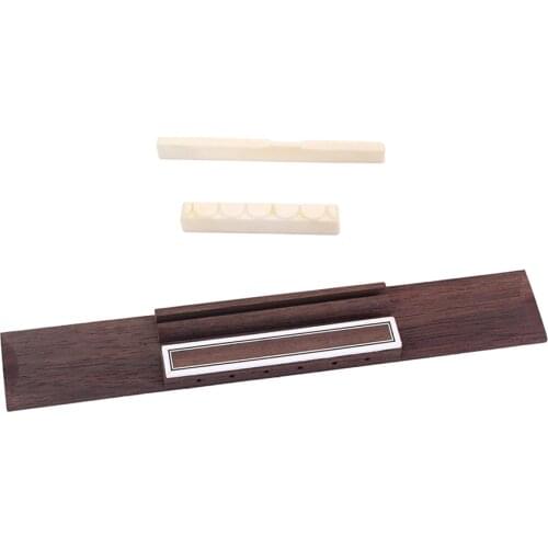 DIY Rosewood Bridge with Bone Nut Saddle for Classical Guitar Accessory