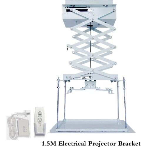 Motorized Scissor Projector Lift Projector Bracket Elevator 1.5M Ceiling Projector Lift with Remote Control For Cinema/School