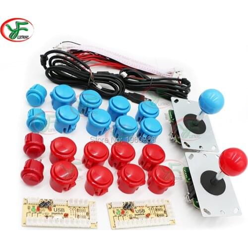 DIY Arcade Joystick Kit Arcade DIY Kit Mame Zero Delay USB Encoder To PC Arcade Sanwa Joystick + Sanwa Push Buttons