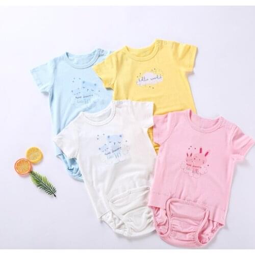 Baby clothes short sleeves overalls kids boys and girl romper baby summer clothes children clothing round neck pajamas sleepwear