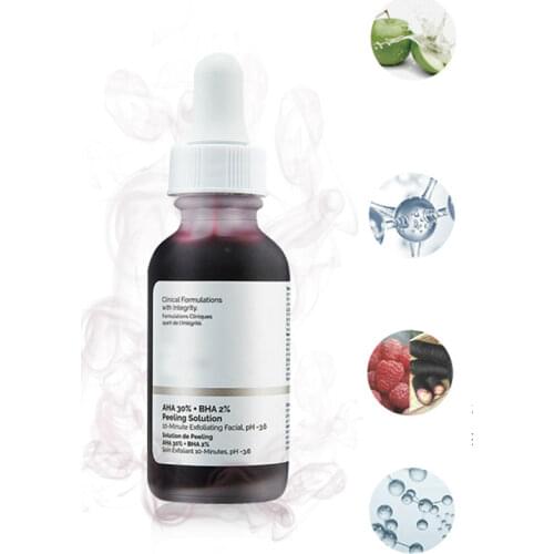 AHA 30% + BHA 2% Peeling Serum Mask Hyaluronic acid 10Min Exfoliating Brighten Blemishes Remove Acne Scars Whitening Original