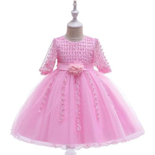 Flower girls tutu Kids Clothing Elegent hand beading Girls Dresses for Children Princess Party tassel clothing 3-10Y vestidos